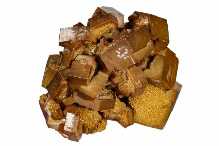 Red & Tan Vanadinite Crystal Cluster With Druzy Quartz - Morocco #116753